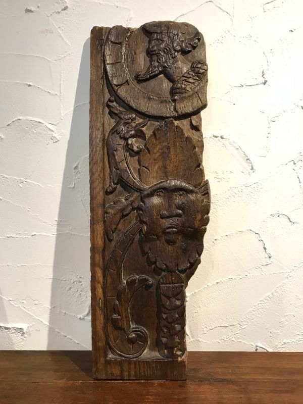 17世紀 フランス アンティーク 木彫 レリーフ パネル ルネサンス 古民藝 西洋骨董 騎士_画像1