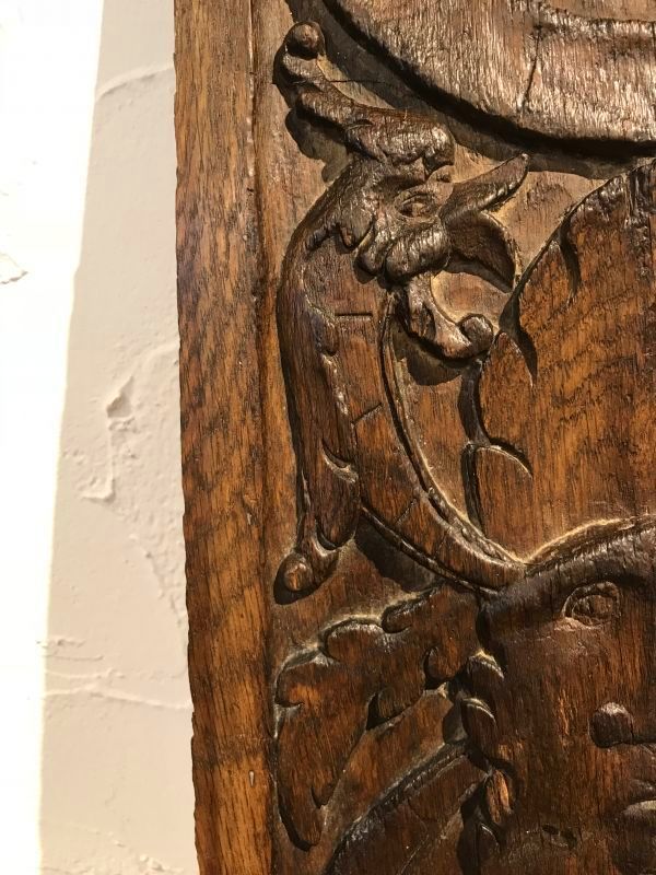 17世紀 フランス アンティーク 木彫 レリーフ パネル ルネサンス 古民藝 西洋骨董 騎士_画像3