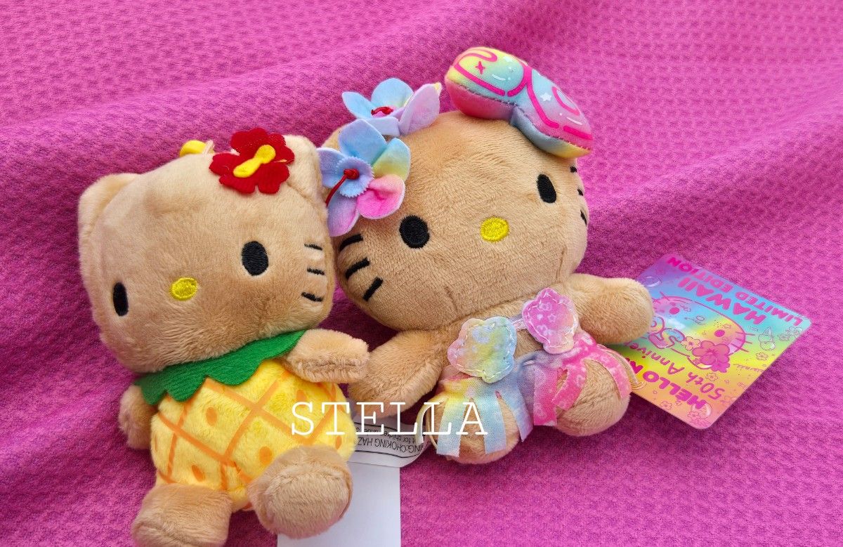 ハワイ限定 日焼けキティちゃん 新品ぬいぐるみキーホルダー ハワイ限定 日焼けキティちゃん 新品ぬいぐるみキーホルダー