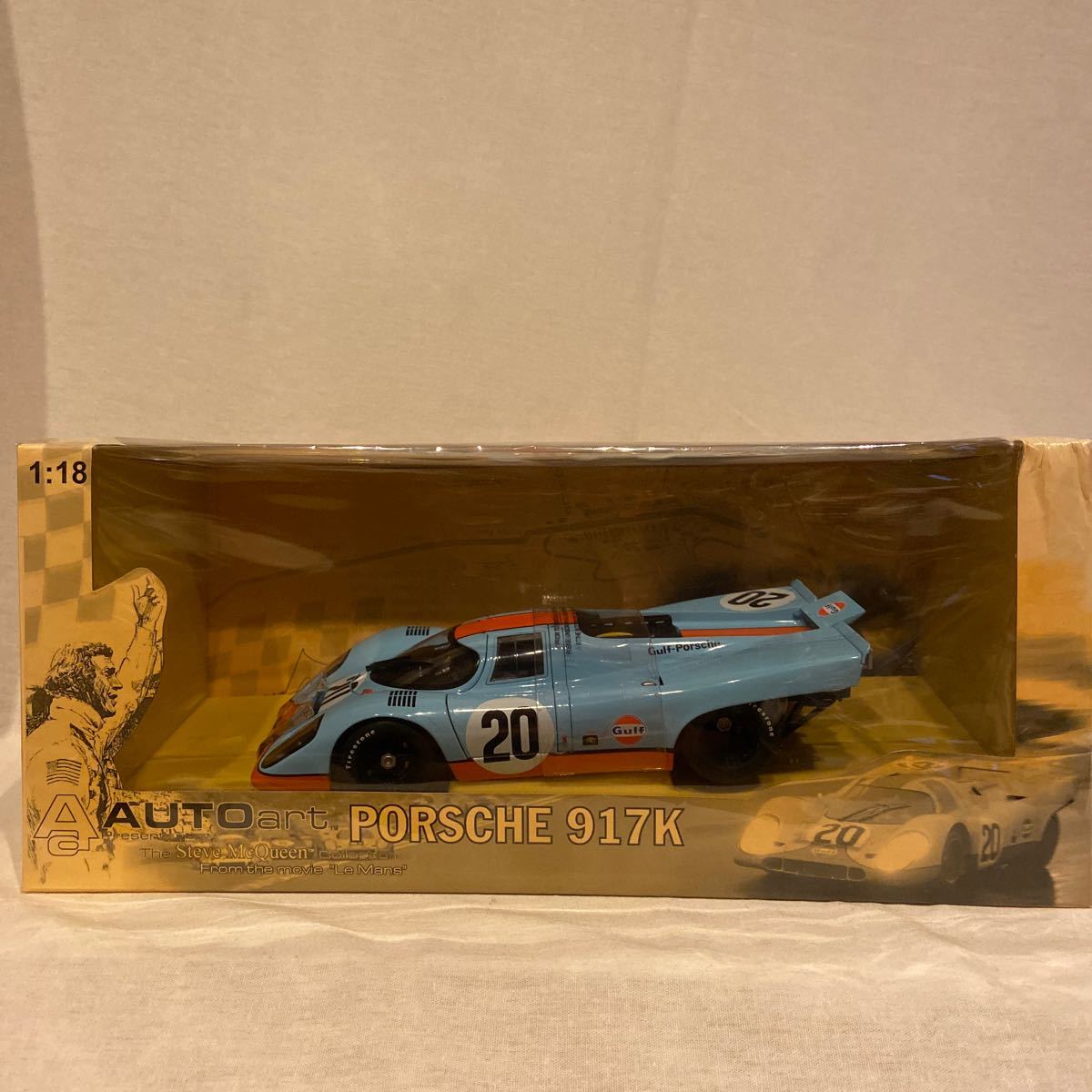 絶版 AUTOart 1/18 PORSCHE 917K #20 Steve McQueen 映画 栄光のルマン オートアート ポルシェ Gulf スティーブ・マックイーン ミニカー