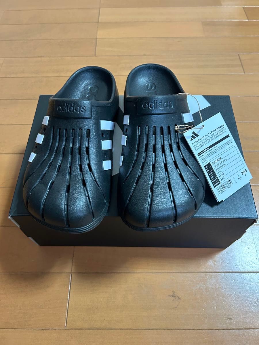 adidas アディレッタ クロッグ U サンダル 25 5cm ブラック adidas アディレッタ クロッグ U サンダル 25 5cm ブラック