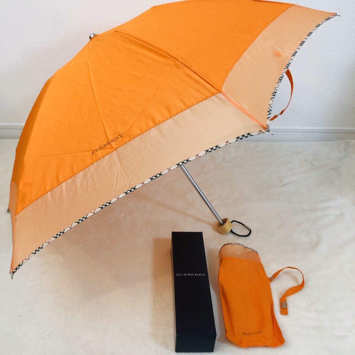  новый товар /BURBERRY/ складной зонт / стандартный товар / Burberry /Burberrys/noba проверка / не использовался / шланг Mark / зонт от дождя / складной зонт / orange / женский / женский 