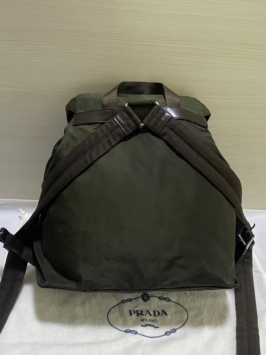 美品 PRADA リュック テスート ナイロン ダークブラウン バック 美品 PRADA リュック テスート ナイロン ダークブラウン バック