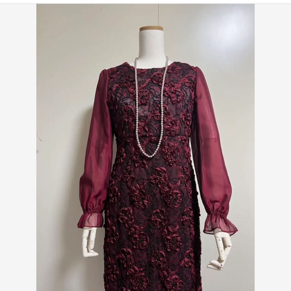 新品 東京ソワール MARIKO KOHGA 日本製 ワインレッド ドレス 新品 東京ソワール MARIKO KOHGA 日本製 ワインレッド ドレス