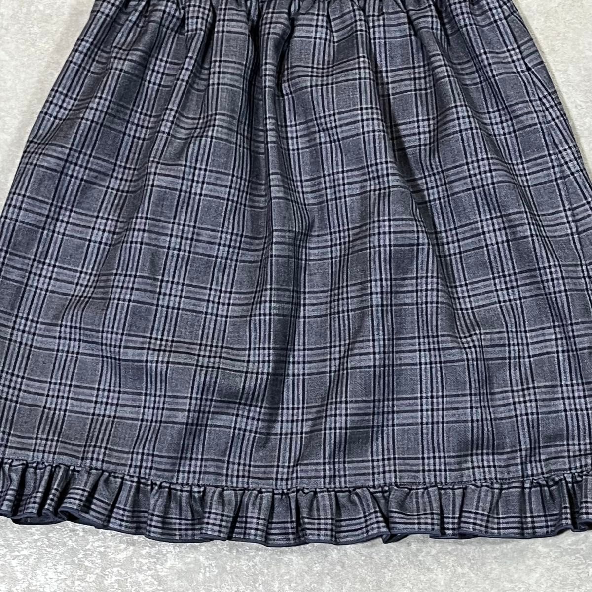 axes femme グレンチェック柄 フリル ラップ風 ミニスカート M axes femme グレンチェック柄 フリル ラップ風 ミニスカート M