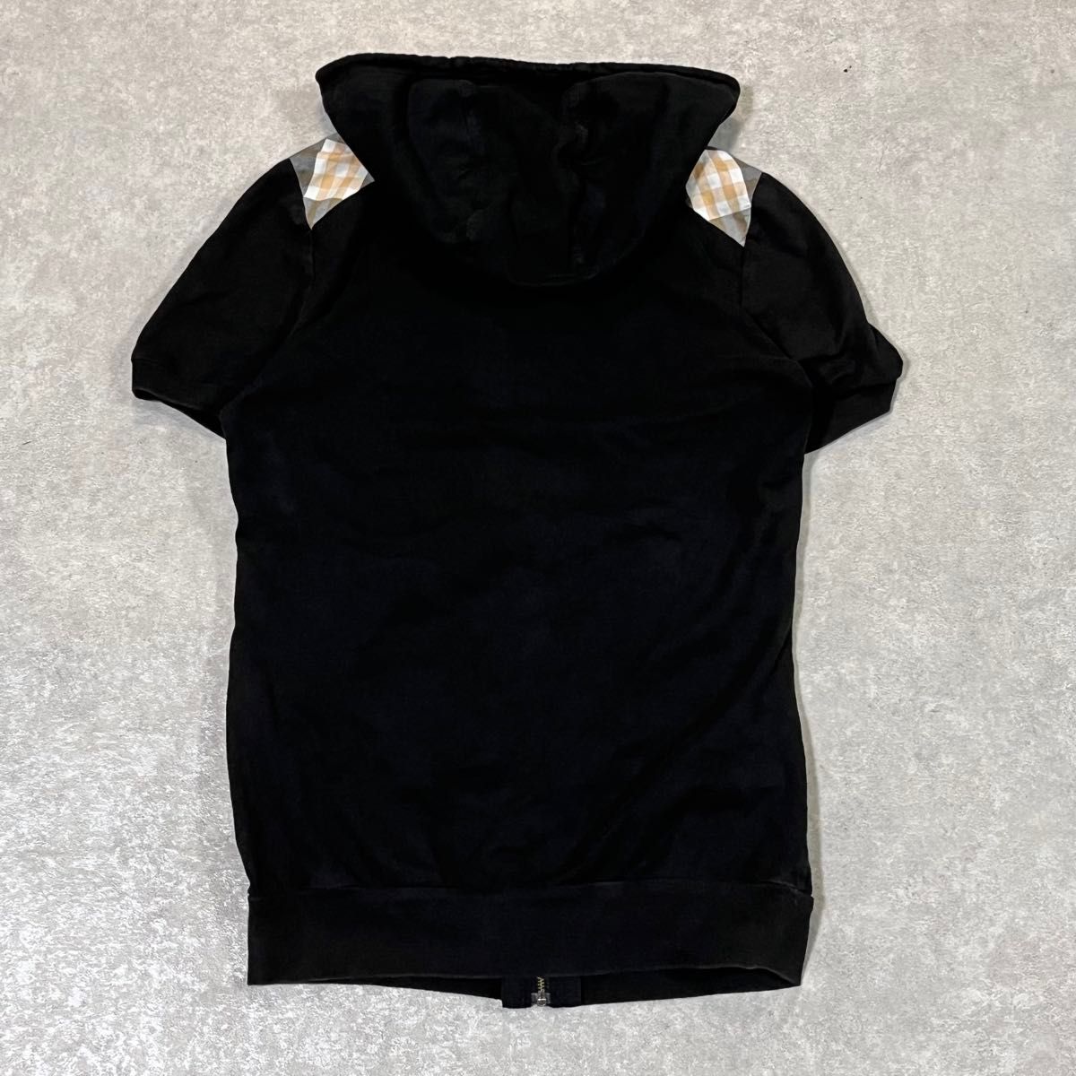 BURBERRY BLUE LABEL フード付き 半袖 パーカー 黒 38|Yahoo BURBERRY BLUE LABEL フード付き 半袖 パーカー 黒 38|Yahoo