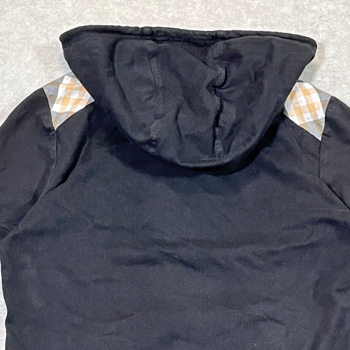 BURBERRY BLUE LABEL フード付き 半袖 パーカー 黒 38|Yahoo BURBERRY BLUE LABEL フード付き 半袖 パーカー 黒 38|Yahoo