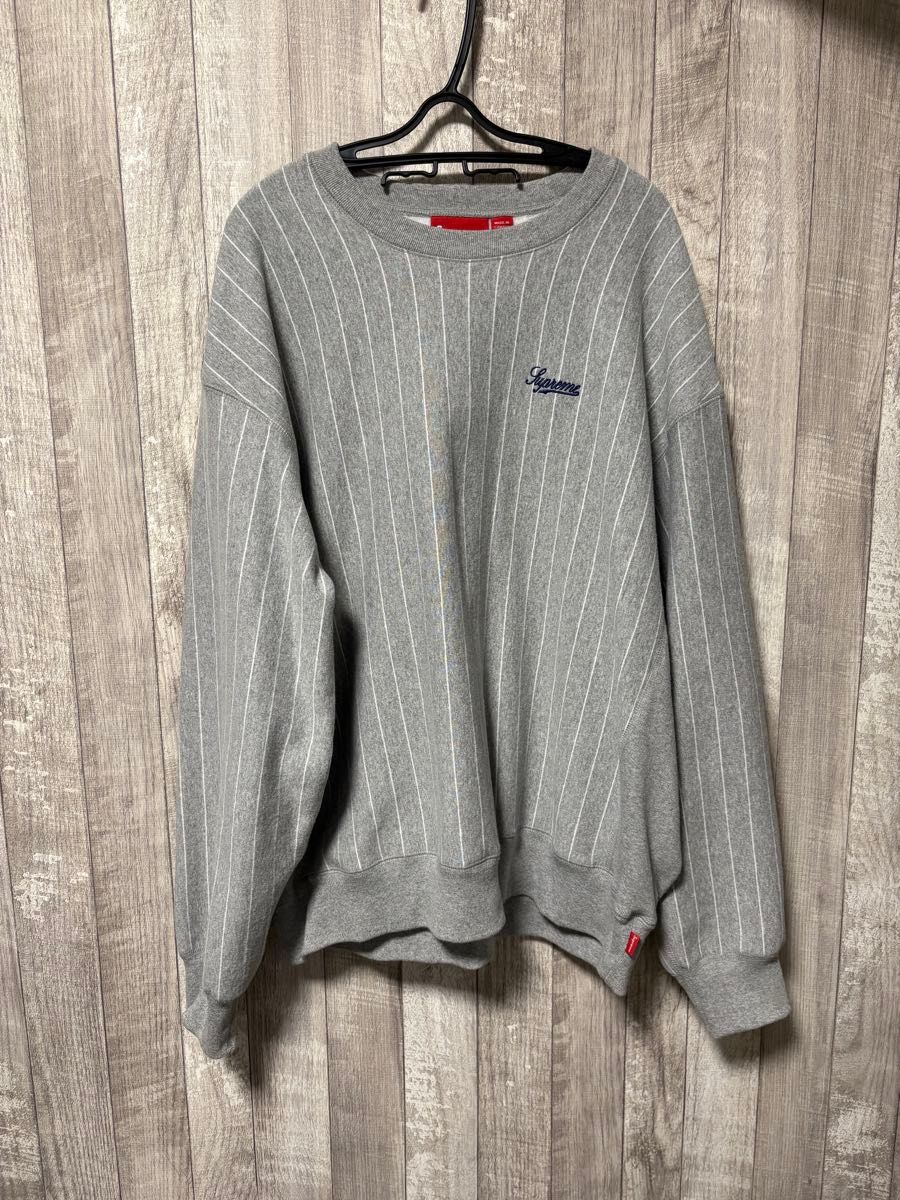 24SS Supreme Pinstripe Crewneck シュプリーム クルーネック 24SS Supreme Pinstripe Crewneck シュプリーム クルーネック