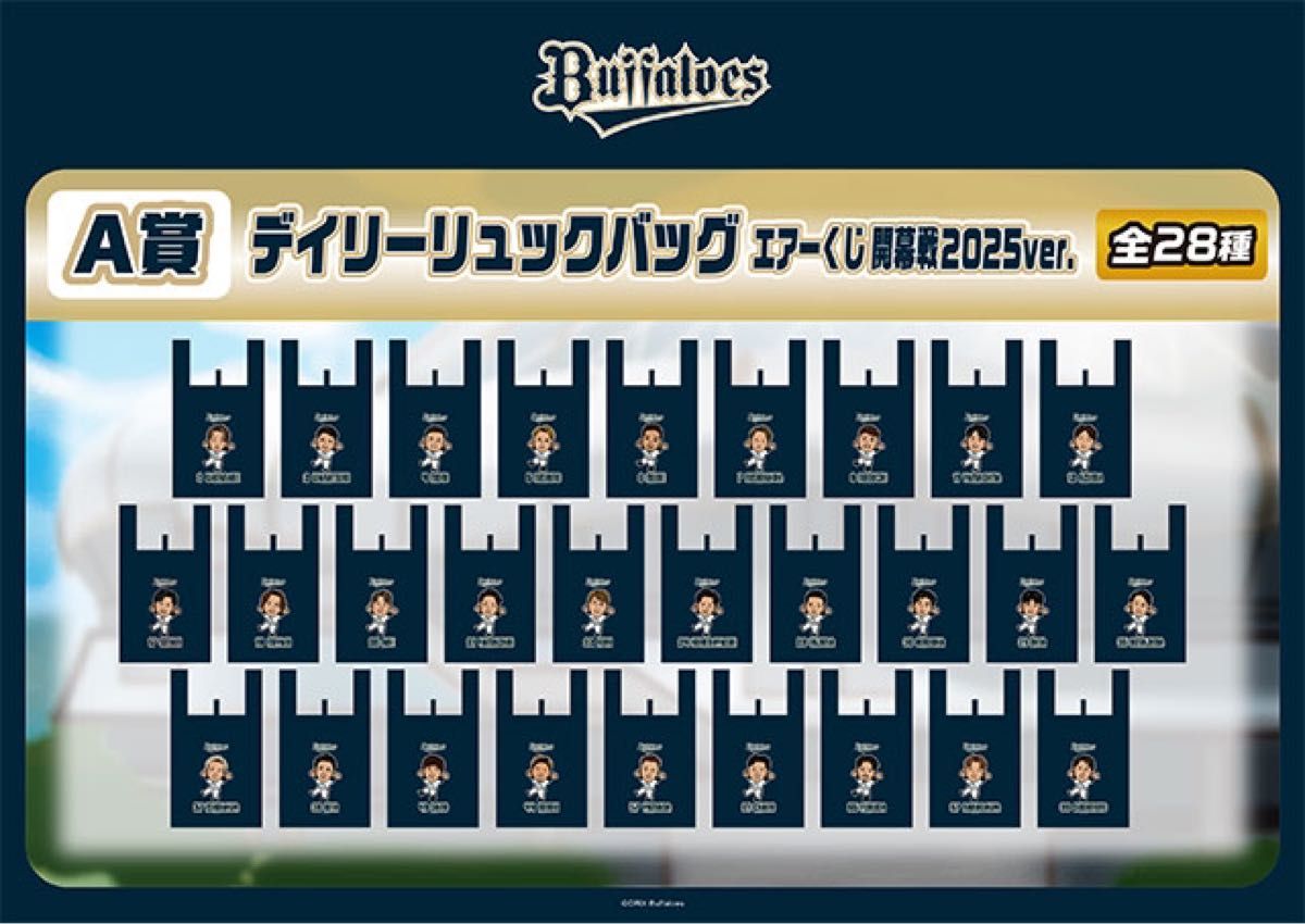 【有名人芸能人】 オリックス・バファローズ エアー デイリーリュックバッグ A賞 スポーツ選手