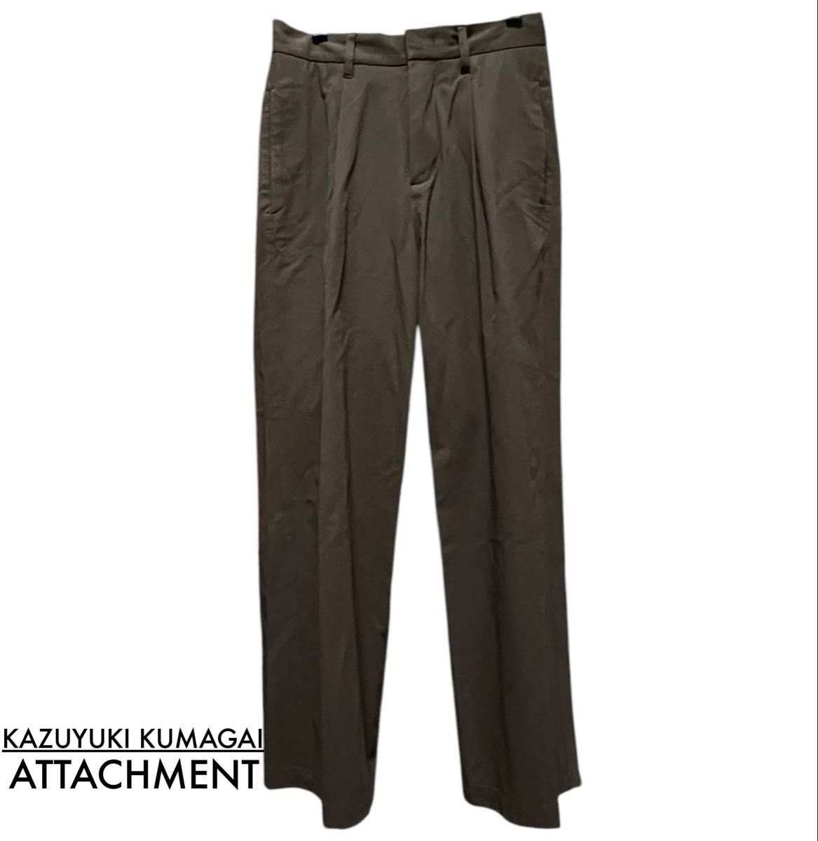 KAZUYUKI KUMAGAI ATTACHMENT コットン強撚ギャバワンタック KAZUYUKI KUMAGAI ATTACHMENT コットン強撚ギャバワンタック