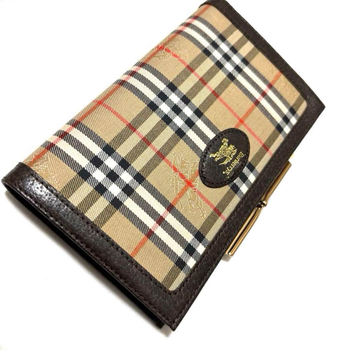 未使用品 BURBERRY バーバリー ノバチェック 折り財布 金がま口 未使用品 BURBERRY バーバリー ノバチェック 折り財布 金がま口