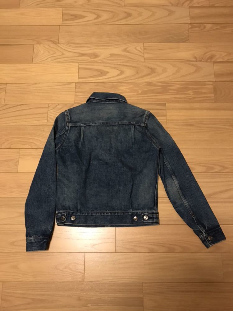 良品☆HYKE／ハイク サイズ1 Vintage 2nd Denim jacket／ヴィンテージ加工 デニム セカンド ジャケット 濃紺インディゴブルー セルビッチ_画像6