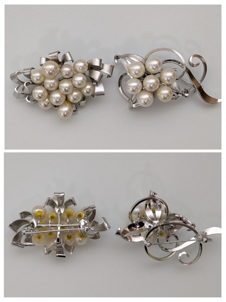 全て刻印あり パールブローチ 6点 セット SILVER STERLING 94g 全て刻印あり パールブローチ 6点 セット SILVER STERLING 94g