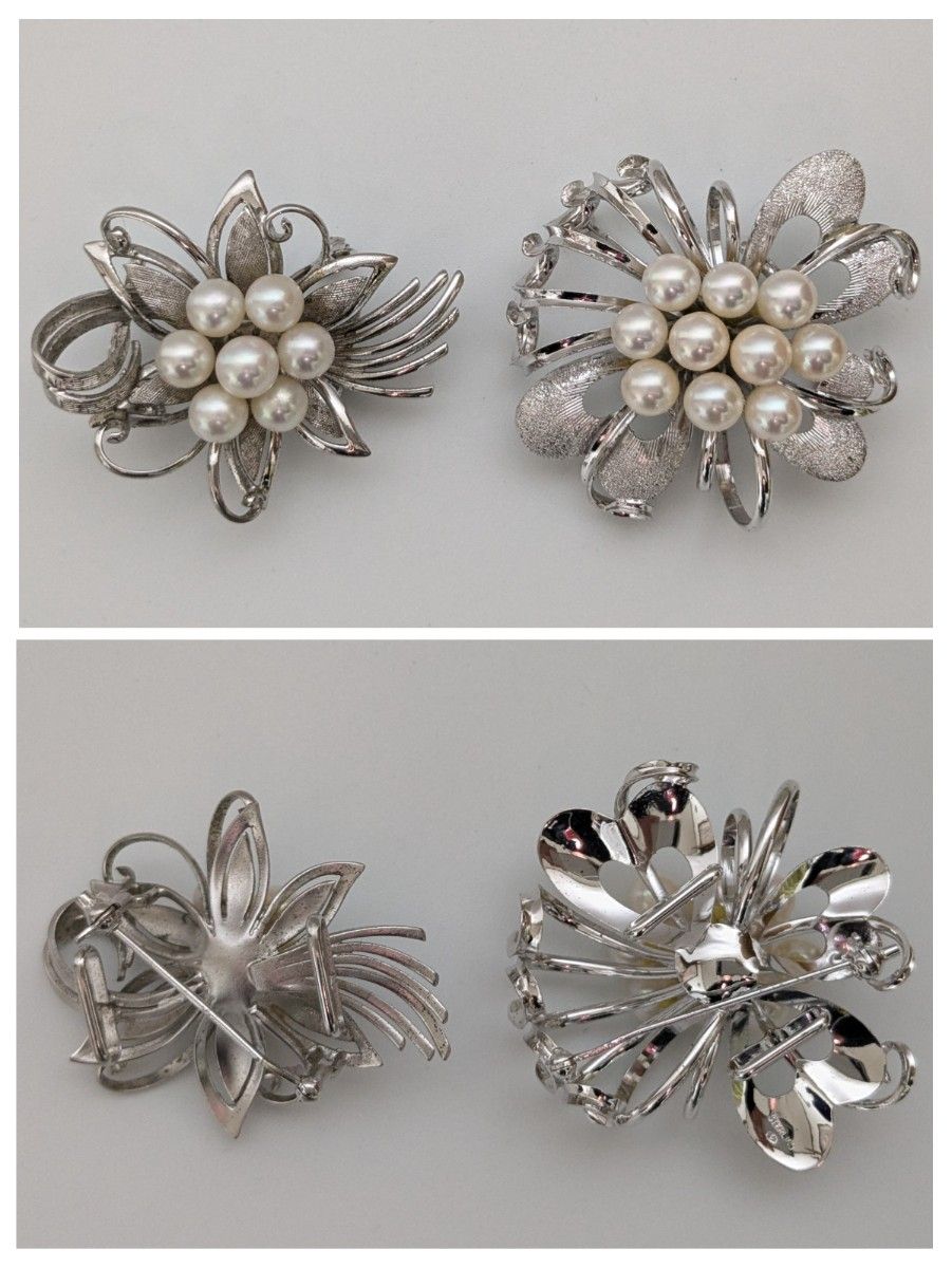 全て刻印あり パールブローチ 6点 セット SILVER STERLING 94g 全て刻印あり パールブローチ 6点 セット SILVER STERLING 94g