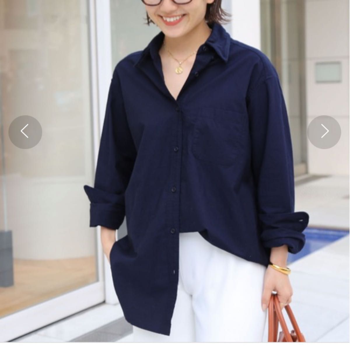 ドゥーズィエムクラス OXFORD BD シャツ ネイビー 長袖 オーバー ドゥーズィエムクラス OXFORD BD シャツ ネイビー 長袖 オーバー