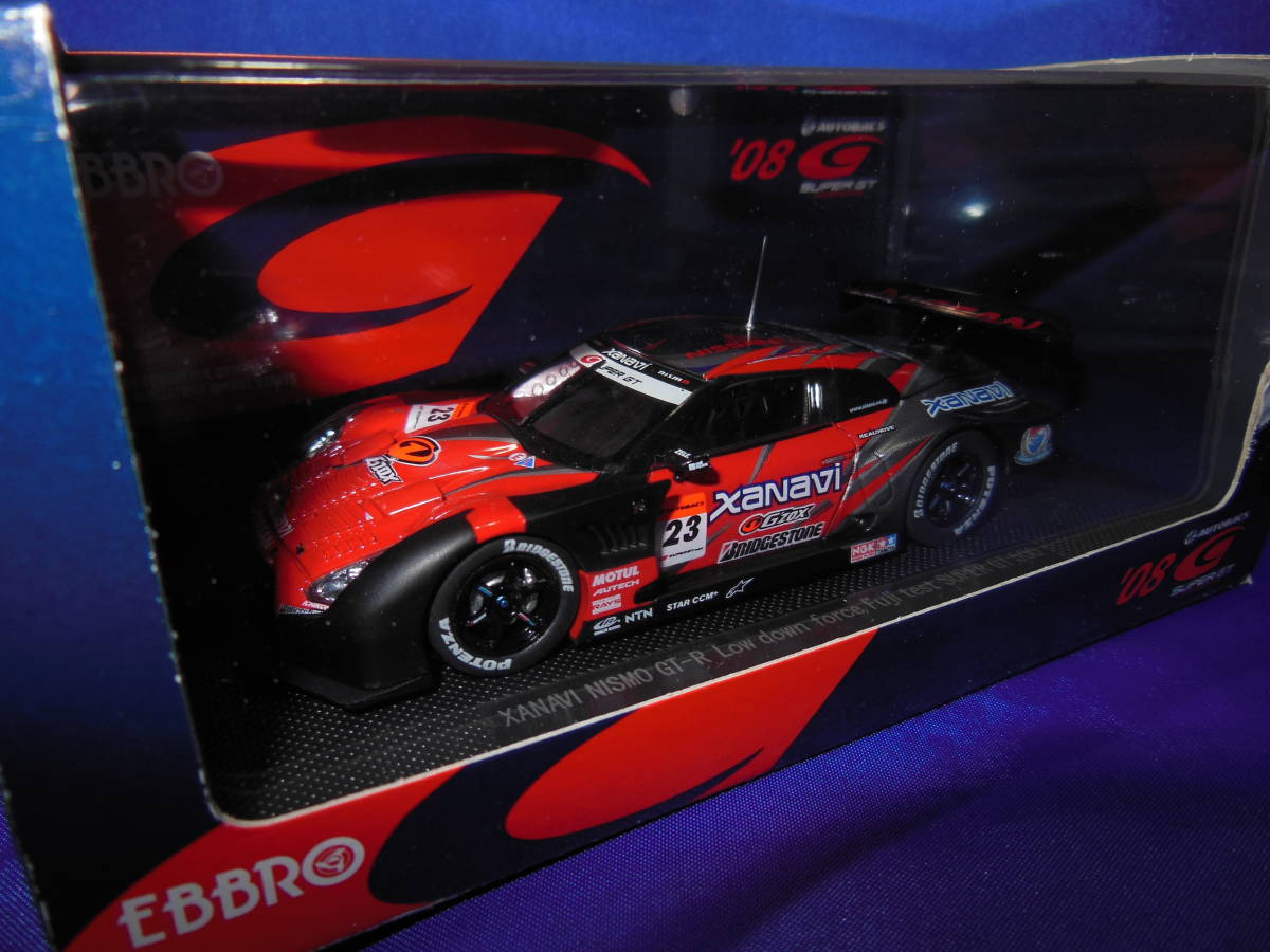 1/43 エブロ レア ローダウンフォース仕様 XANAVI NISMO GT-R 2008 ザナヴィニスモGT-R EBBRO R35型GT500デビューモデル おまけ付_画像3