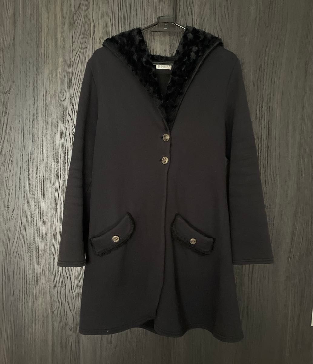 axes femme フード付きロングコート ブラック コート Mサイズ 黒 axes femme フード付きロングコート ブラック コート Mサイズ 黒