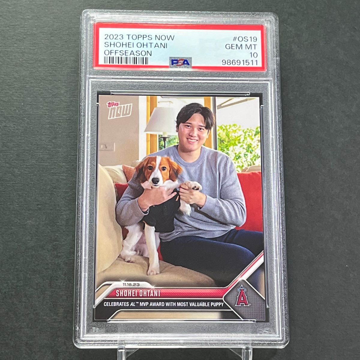 OS19【PSA10】大谷翔平&デコピン MVP発表時 2023 Topps now(24 OS19【PSA10】大谷翔平&デコピン MVP発表時 2023 Topps now(24