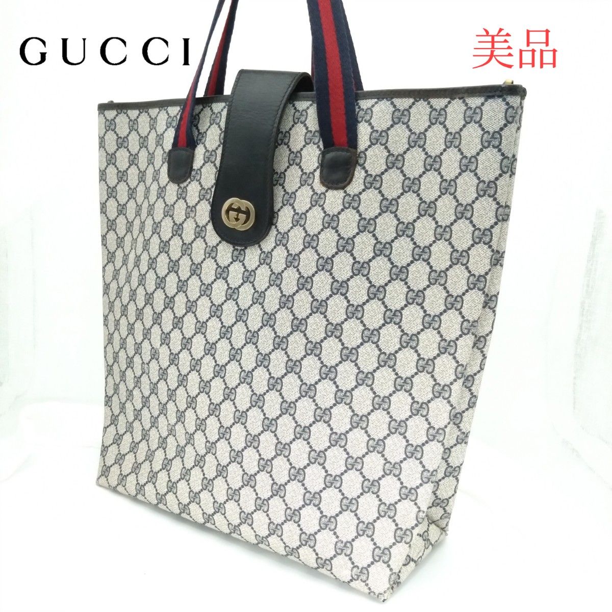 美品】GUCCI オールドグッチ シェリーライン トートバッグ 美品】GUCCI オールドグッチ シェリーライン トートバッグ