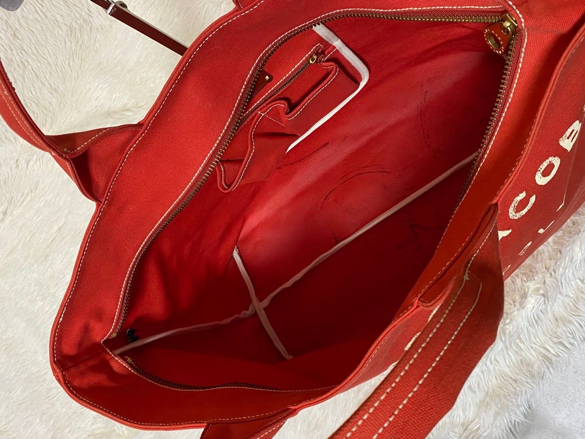 MARC BY MARC JACOBS ビッグトートバッグ 赤 キャンバス MARC BY MARC JACOBS ビッグトートバッグ 赤 キャンバス