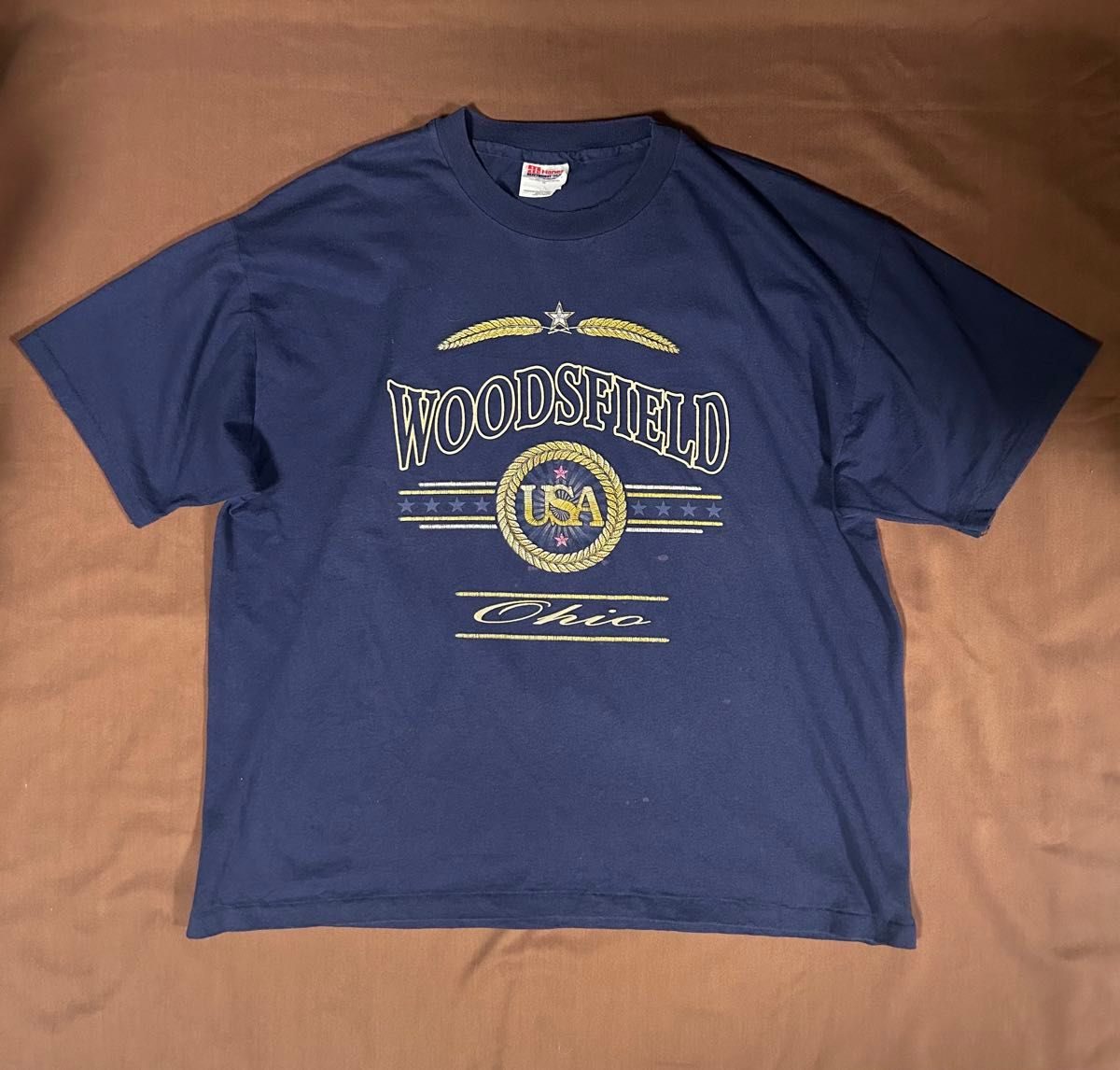 90s USA製 Hanes シングルステッチ Tシャツ ネイビー XL 古着 90s USA製 Hanes シングルステッチ Tシャツ ネイビー XL 古着