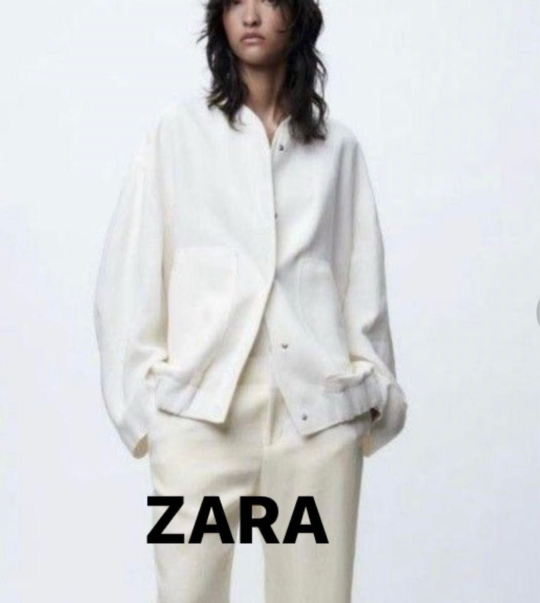 ZARA 未使用タグ付き リネンブレンドジャケットボンバー ZARA 未使用タグ付き リネンブレンドジャケットボンバー