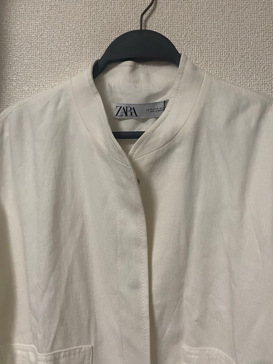 ZARA 未使用タグ付き リネンブレンドジャケットボンバー ZARA 未使用タグ付き リネンブレンドジャケットボンバー