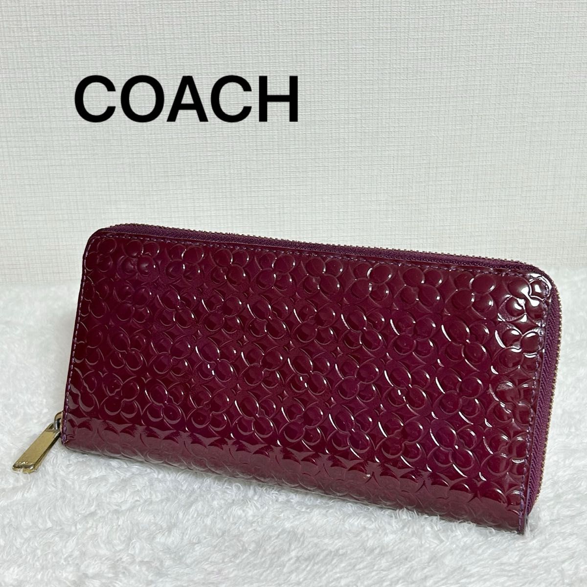 COACH コーチ エナメル ラウンドファスナー 長財布 財布 COACH コーチ エナメル ラウンドファスナー 長財布 財布