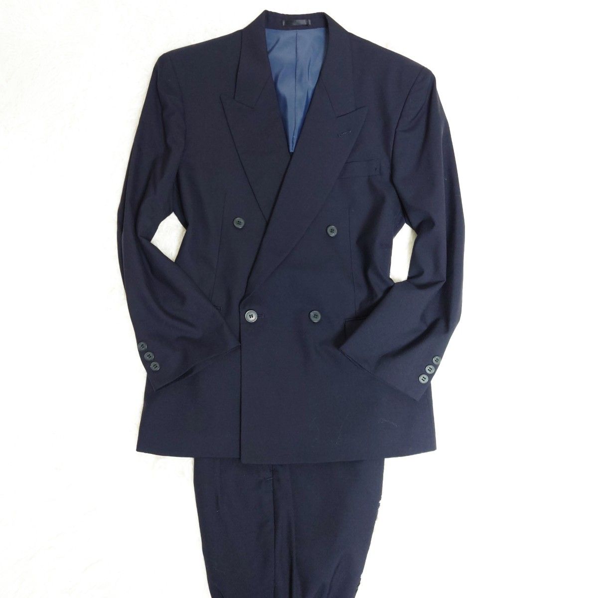Vintage セットアップ スーツ ダブル ネイビー 濃紺 ビジネス Vintage セットアップ スーツ ダブル ネイビー 濃紺 ビジネス