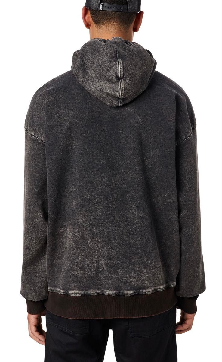 【関税込み】Diesel ブラウン D-Um-Rib-S1 トラックフーディ 本物 DIESEL ディーゼル フーディ D-Um-Rib コットン プル