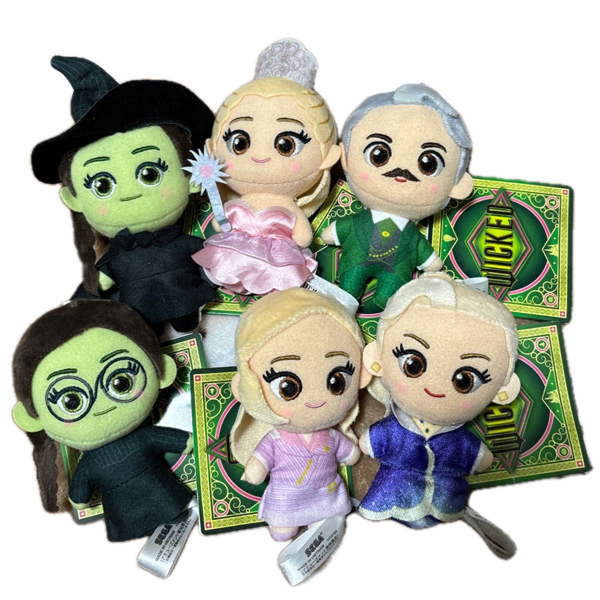 ナムコ限定 ウィキッド ふたりの魔女 マスコット ぬいぐるみ 全6 ナムコ限定 ウィキッド ふたりの魔女 マスコット ぬいぐるみ 全6
