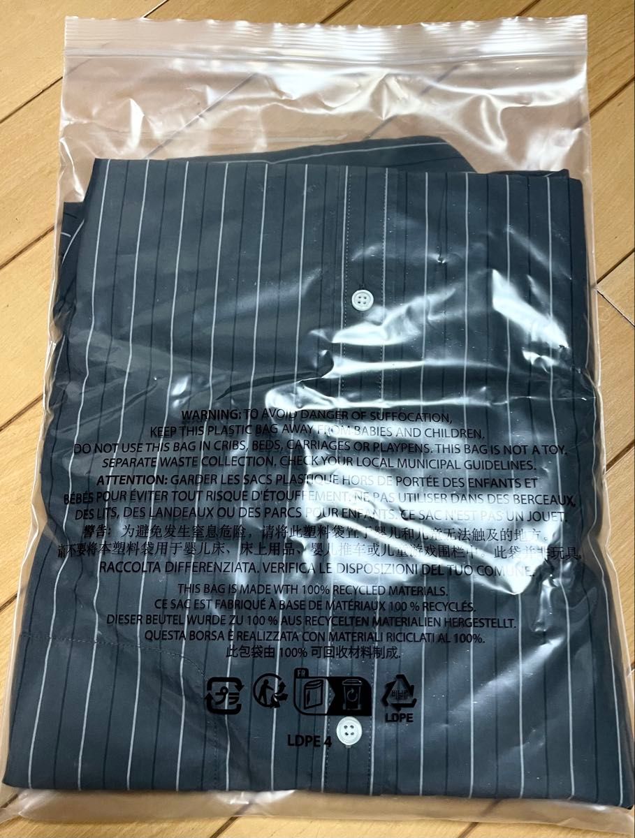 新品】Supreme Loose Fit Stripe Shirt Grey XL 24FW 長袖 新品】Supreme Loose Fit Stripe Shirt Grey XL 24FW 長袖
