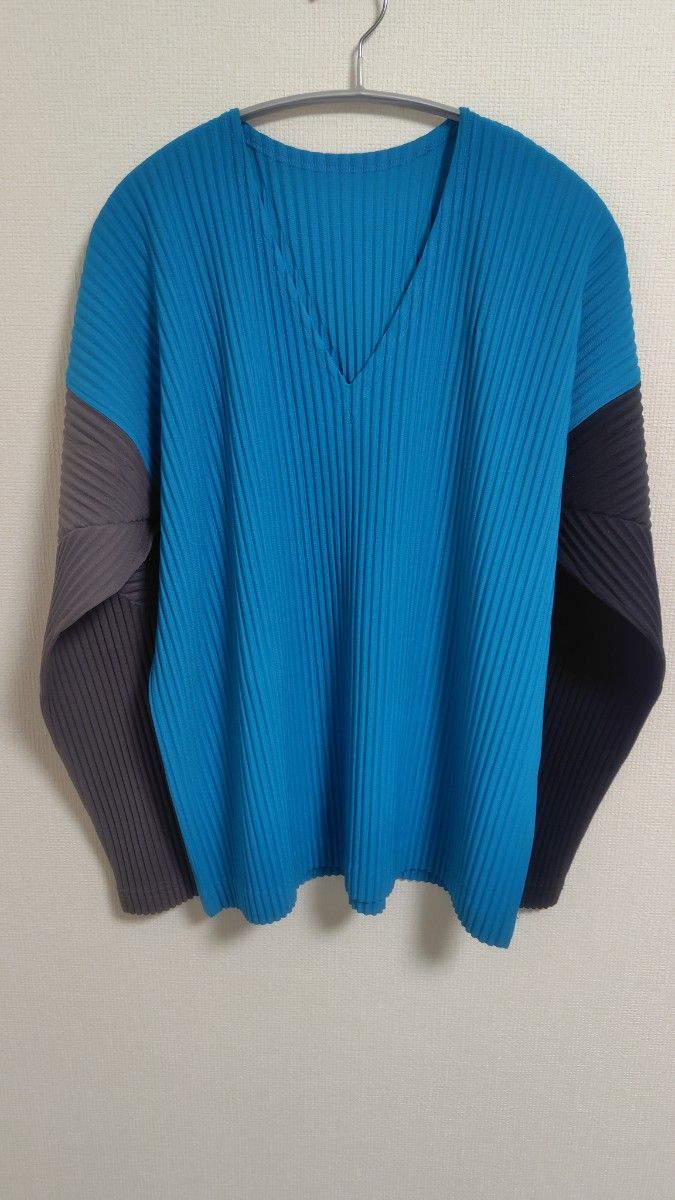 homme plisse issey miyake オムプリッセ VネックロンT イッセイ homme plisse issey miyake オムプリッセ VネックロンT イッセイ