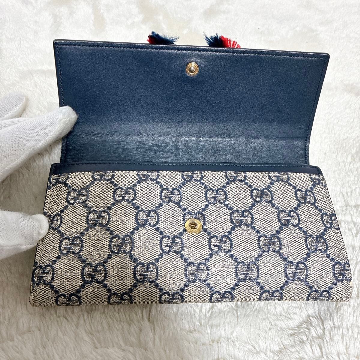 GWセール 美品 GUCCI グッチ 長財布 GGスプリーム リボン GWセール 美品 GUCCI グッチ 長財布 GGスプリーム リボン