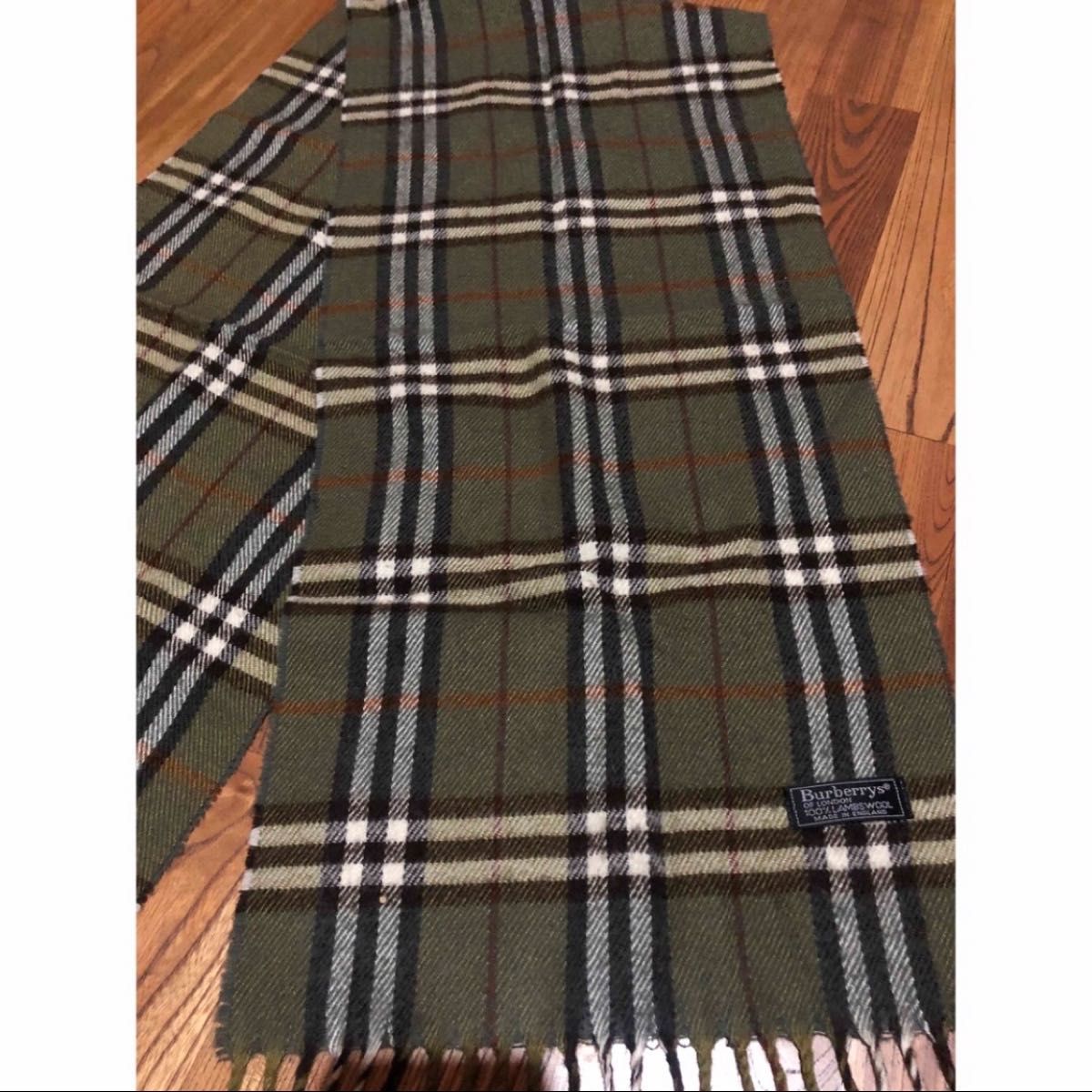 【関税込み】Burberry グリーン チェック ウール マフラー Burberry ウールマフラー グリーン系 チェック|Yahoo!フリマ