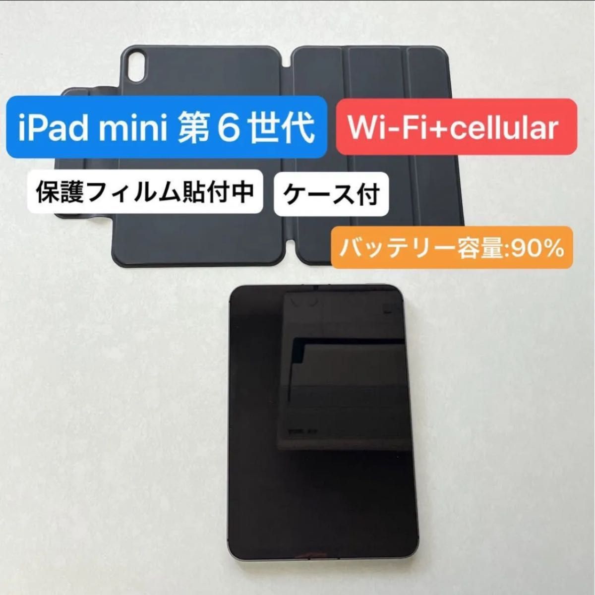 iPad mini 第6世代 Cellularモデル 64GB ケース付 スペース iPad mini 第6世代 Cellularモデル 64GB ケース付 スペース