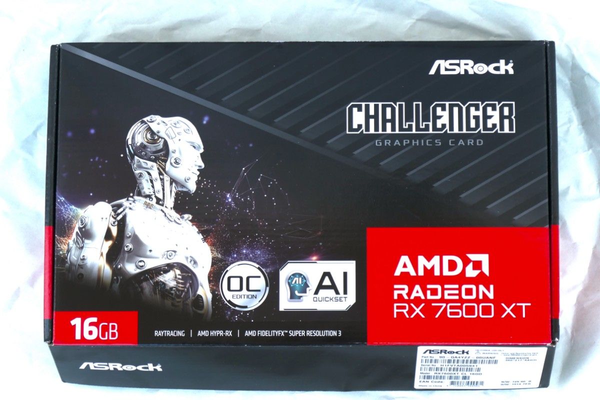 メモリ16GB ASRock Radeon RX 7600 XT Challenger 16GB OC 動作 メモリ16GB ASRock Radeon RX 7600 XT Challenger 16GB OC 動作