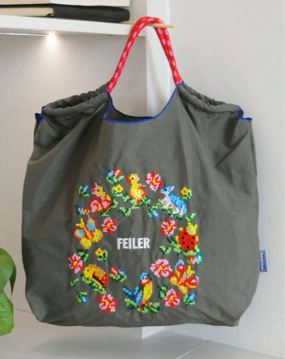 新品 刺繍 トートバッグ エコバッグ Mサイズ グレー ネイビー 新品 刺繍 トートバッグ エコバッグ Mサイズ グレー ネイビー