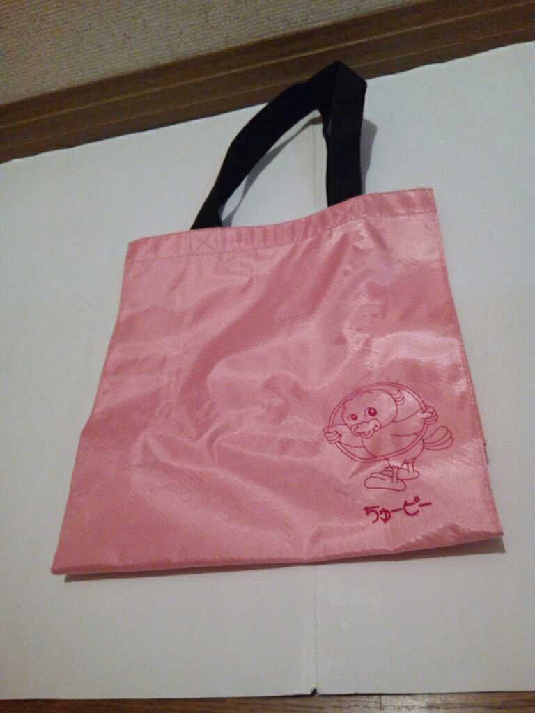ピンク。中国新聞キャラクターのちゅーピーのトートバッグ。沢山入ります。クリーニング済み。_表です。