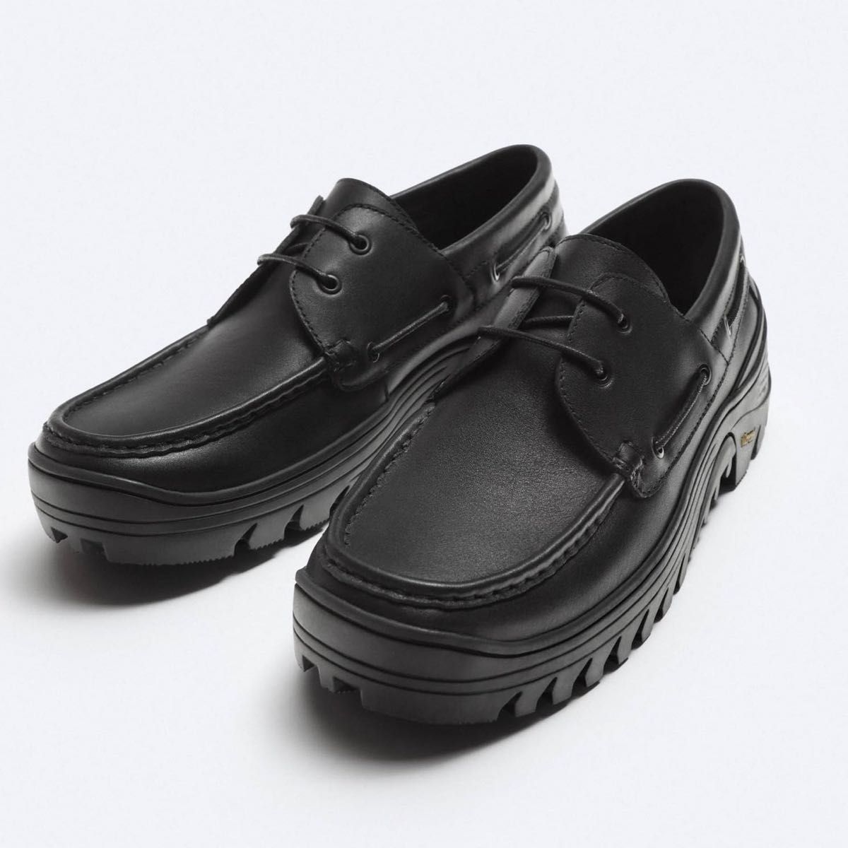 zara vibram デッキシューズ レザー ブラック|Yahoo!フリマ(旧 zara vibram デッキシューズ レザー ブラック|Yahoo!フリマ(旧