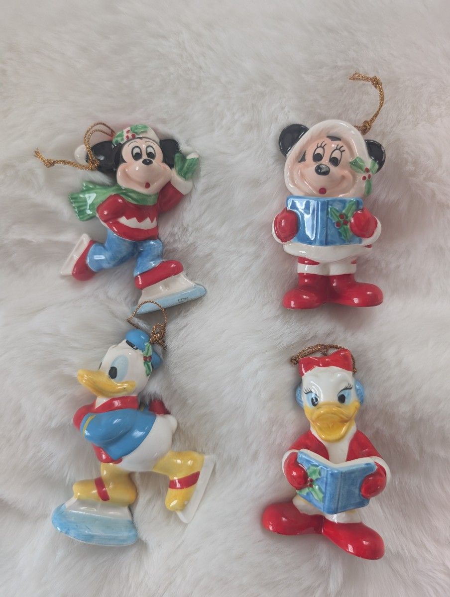 海外ディズニー購入 クリスマス陶器オーナメント4体セット 海外ディズニー購入 クリスマス陶器オーナメント4体セット