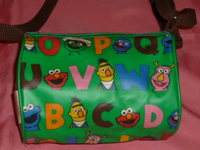  ultra rare! retro Sesame Street character pouch bag pochette *