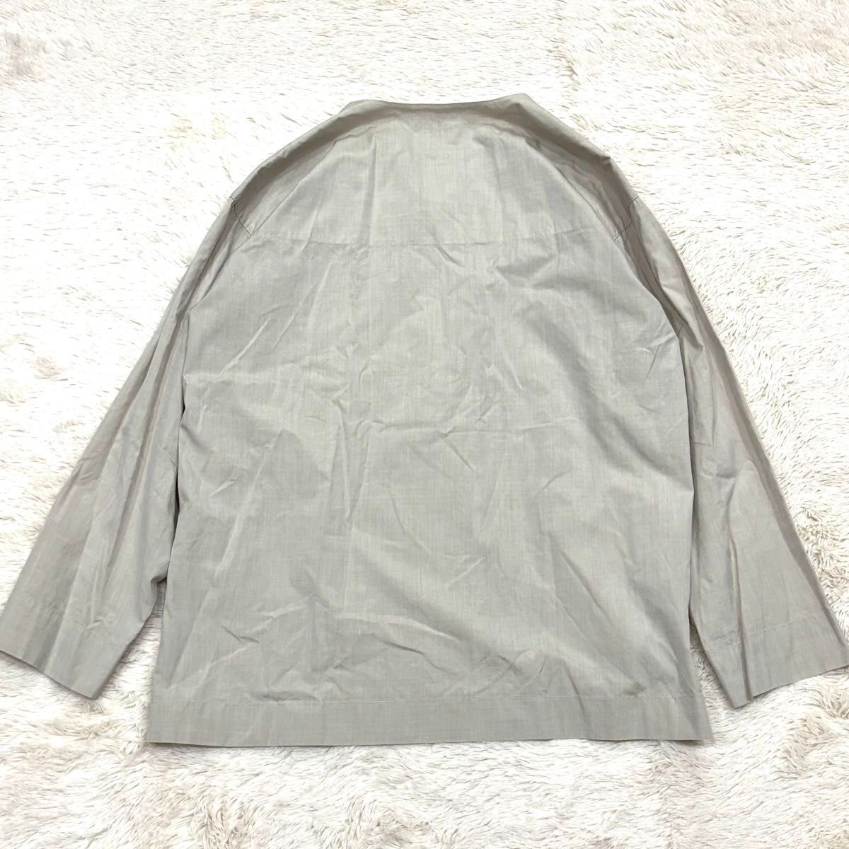 激レア ISSEY MIYAKE 80s 筆タグ シャツ ノーカラー 長袖 激レア ISSEY MIYAKE 80s 筆タグ シャツ ノーカラー 長袖