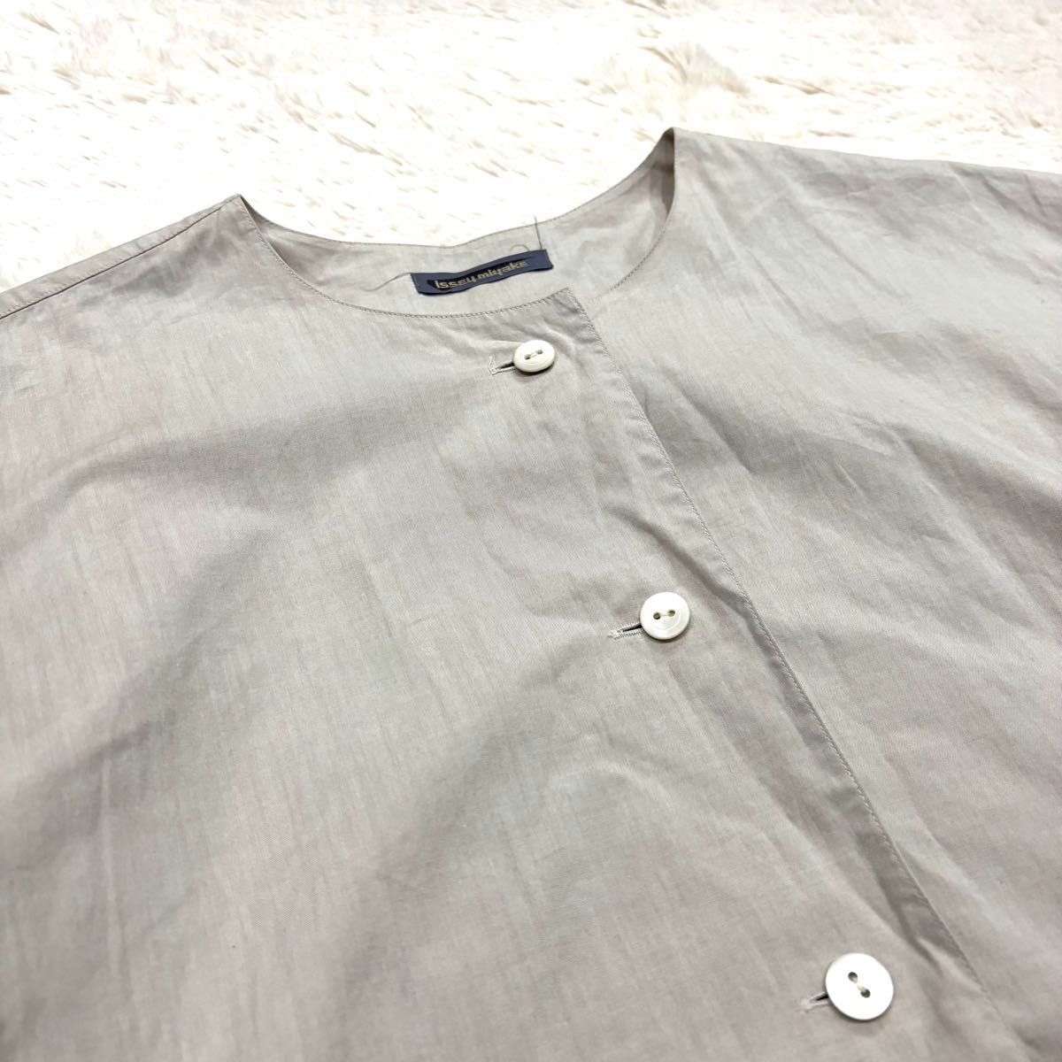激レア ISSEY MIYAKE 80s 筆タグ シャツ ノーカラー 長袖 激レア ISSEY MIYAKE 80s 筆タグ シャツ ノーカラー 長袖