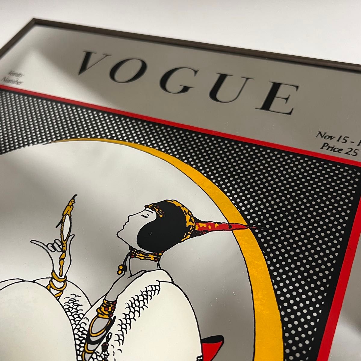 希少 ヴィンテージ VOGUE パブミラー 鏡 アンティーク 希少 ヴィンテージ VOGUE パブミラー 鏡 アンティーク