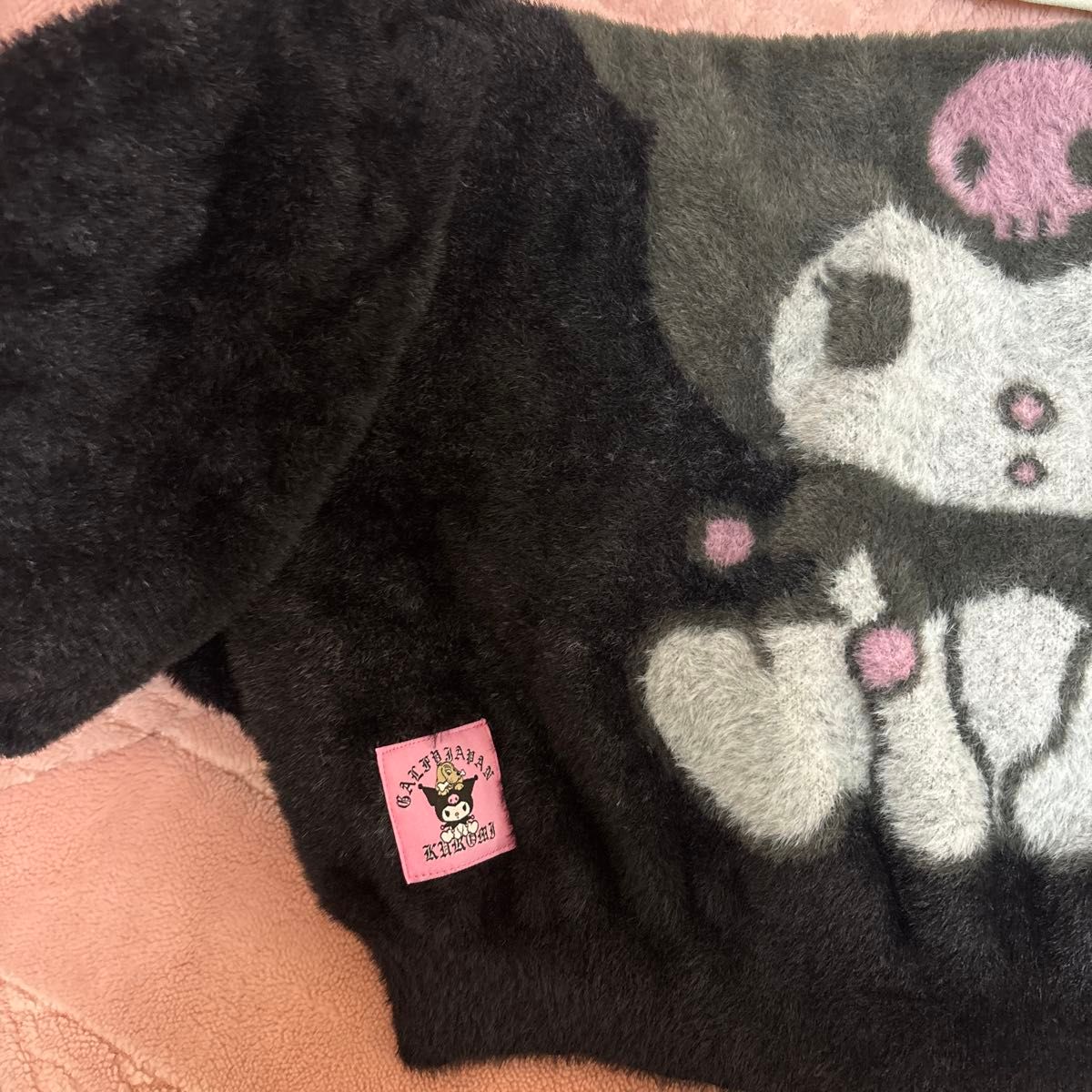 ガルフィー GALFY×KUROMI クロミ ふわふわシャギーニット 黒 ガルフィー GALFY×KUROMI クロミ ふわふわシャギーニット 黒