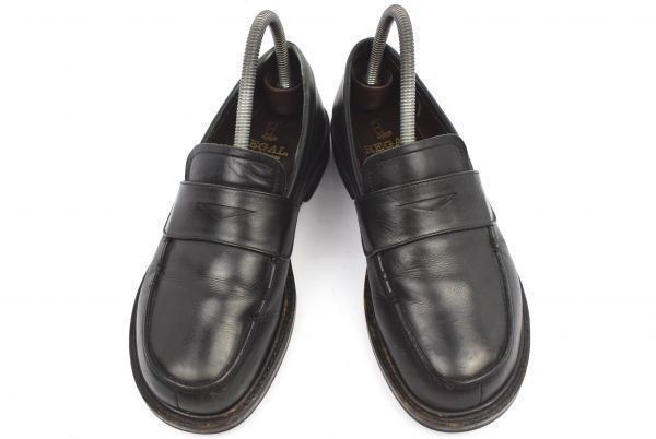  box attaching * made in Japan *REGAL* original leather / coin Loafer [23.5/ black ] slip-on shoes shoes / dress shoes / business *A7-08