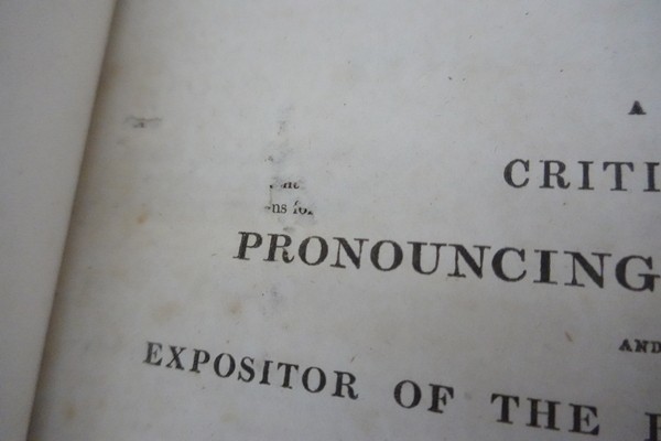 E/ foreign book English dictionary #walker\'s Critical pronouncing Dictionary 1810 year 