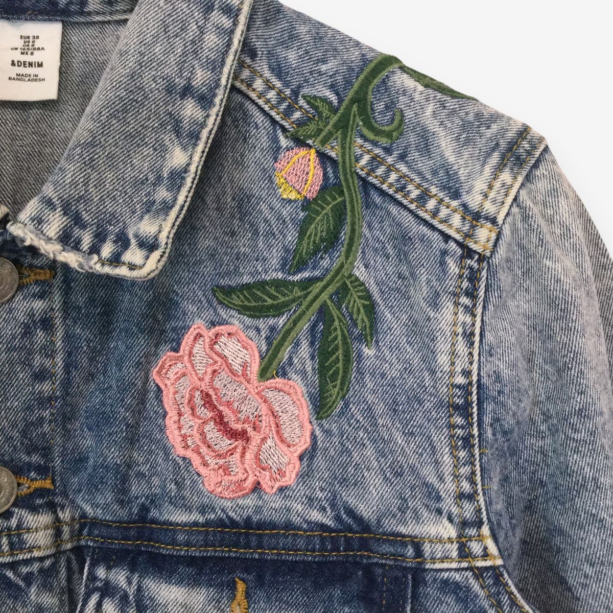 USA古着 花刺繍 デニムジャケット】 L相当 水色 古着|Yahoo USA古着 花刺繍 デニムジャケット】 L相当 水色 古着|Yahoo