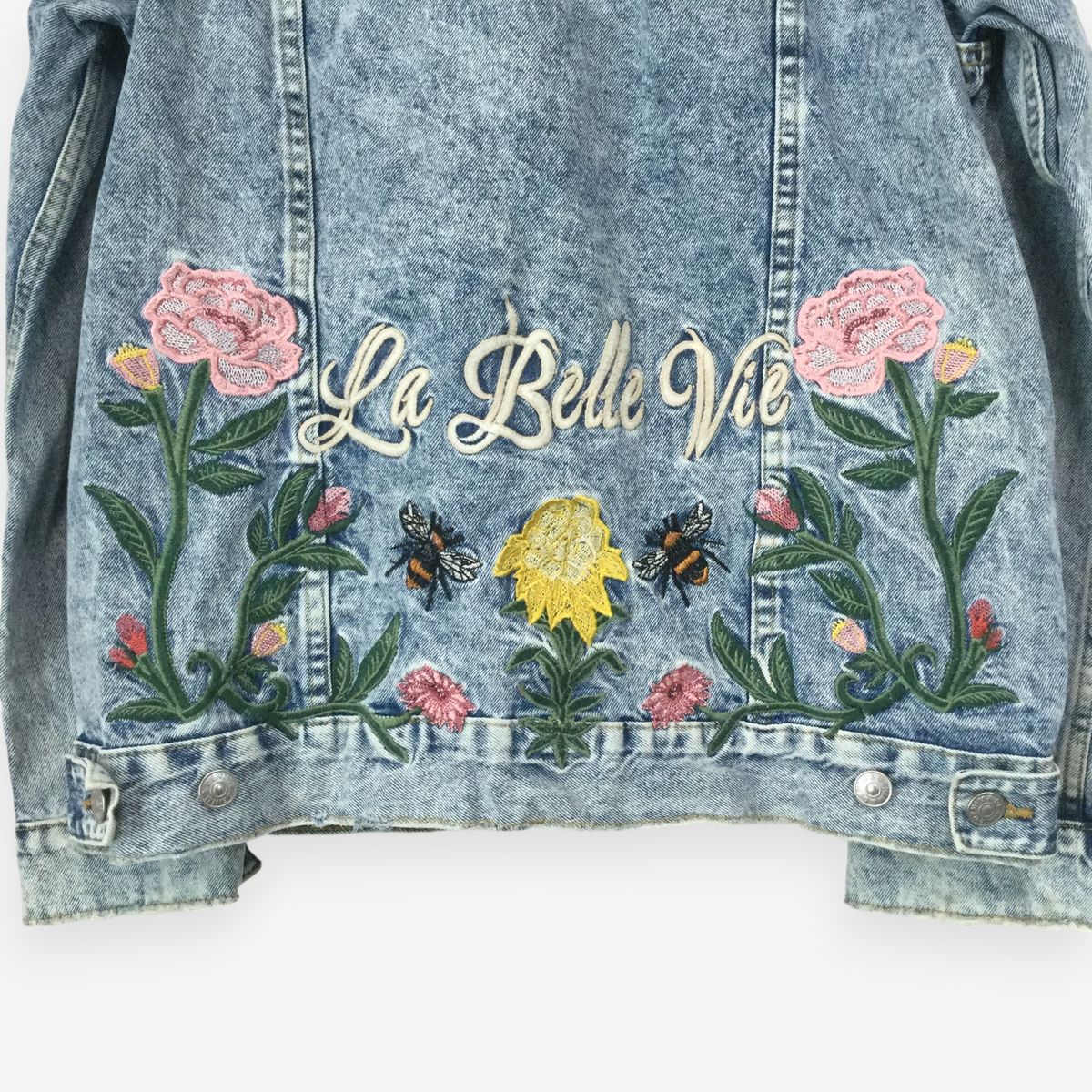 USA古着 花刺繍 デニムジャケット】 L相当 水色 古着|Yahoo USA古着 花刺繍 デニムジャケット】 L相当 水色 古着|Yahoo